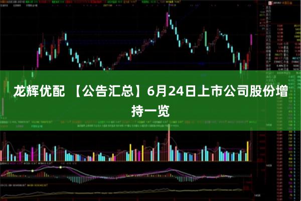 龙辉优配 【公告汇总】6月24日上市公司股份增持一览